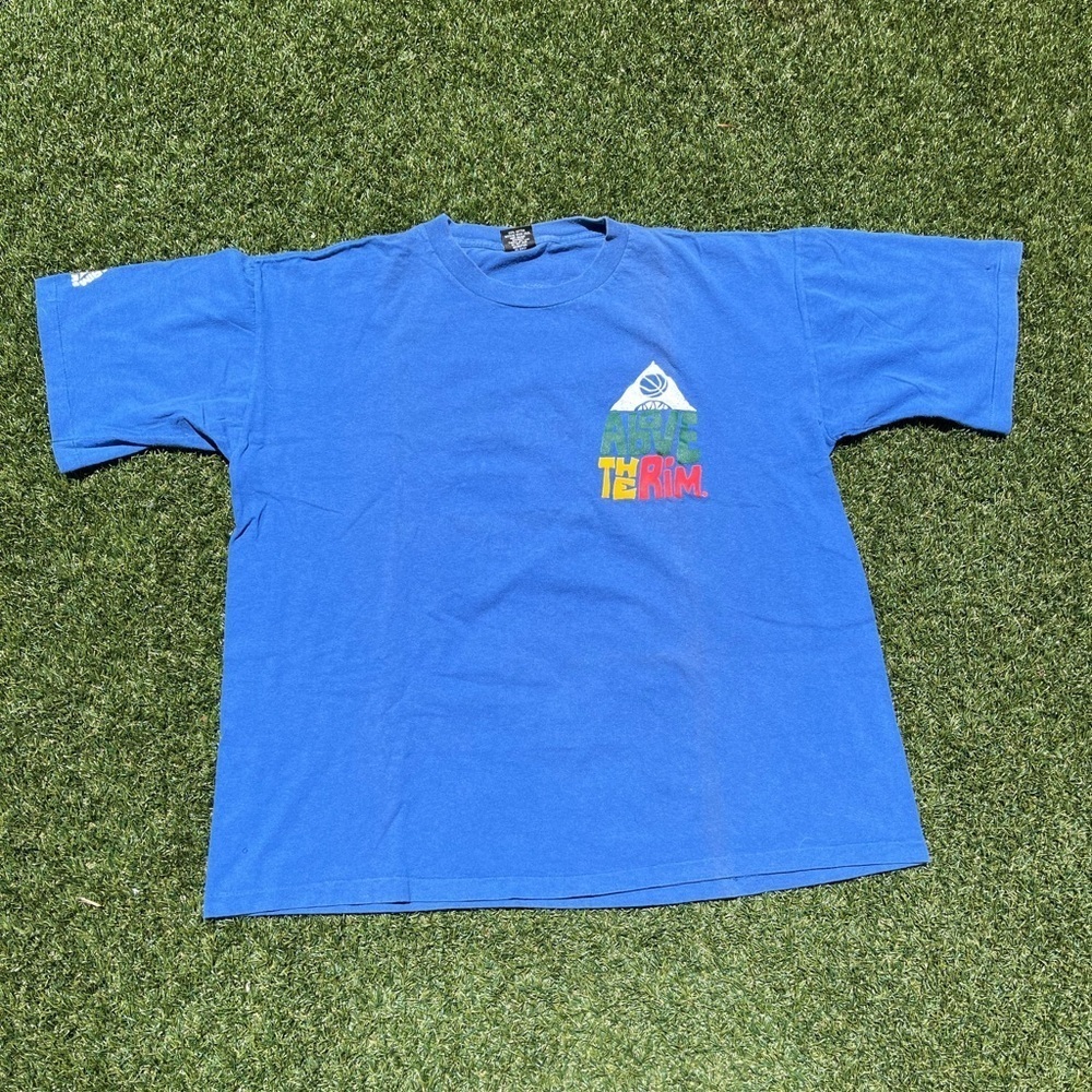 VTG 90’s Above The Rim Basketball Blue Tee - Picture 4 of 6